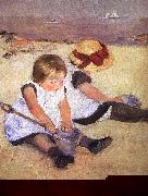Mary Cassatt Children Playing on the Beach oil painting reproduction